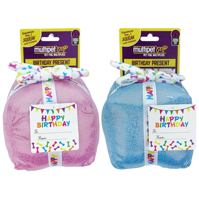 Multipet Birthday Present Plush Dog Toy 5 in