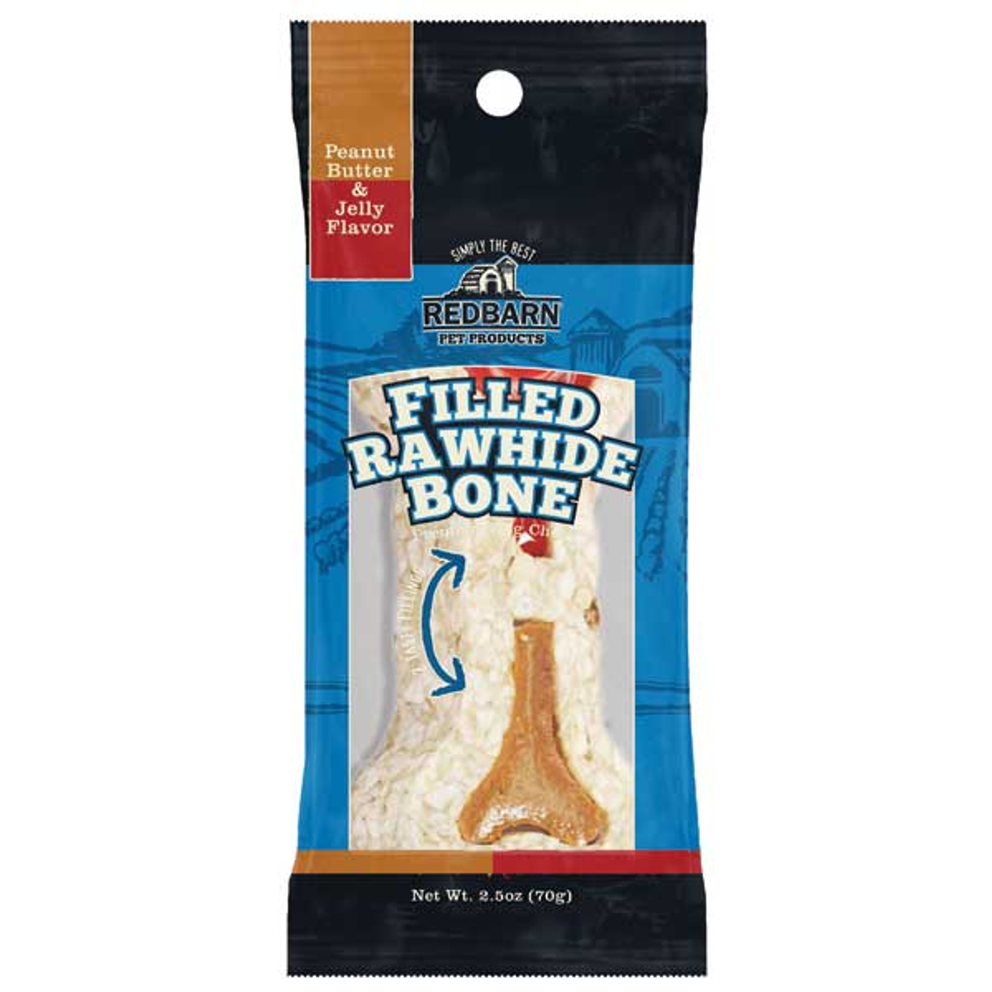 Redbarn Filled Rawhide Bone Dog Chew, Peanut Butter & Jelly