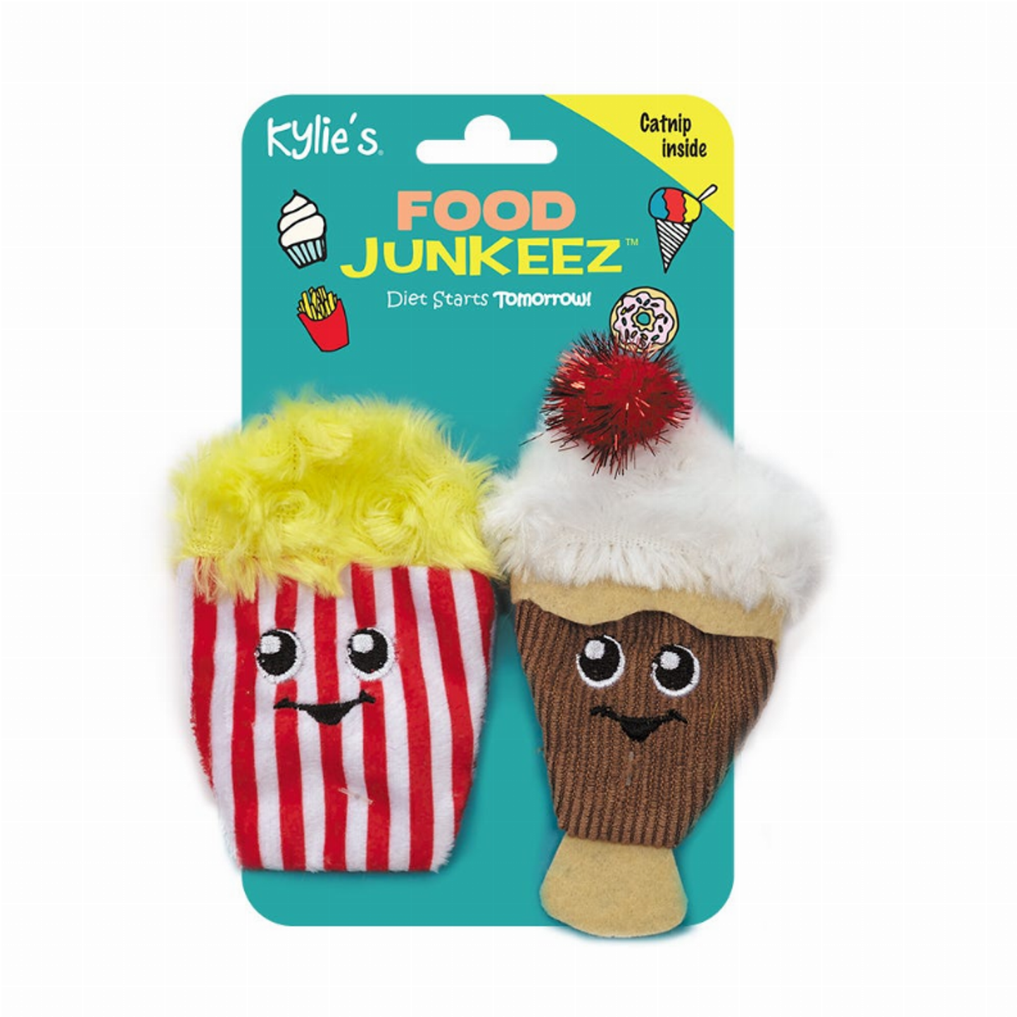 Kylie's Brights Popcorn & Milkshake Cat Toy 2-Pack
