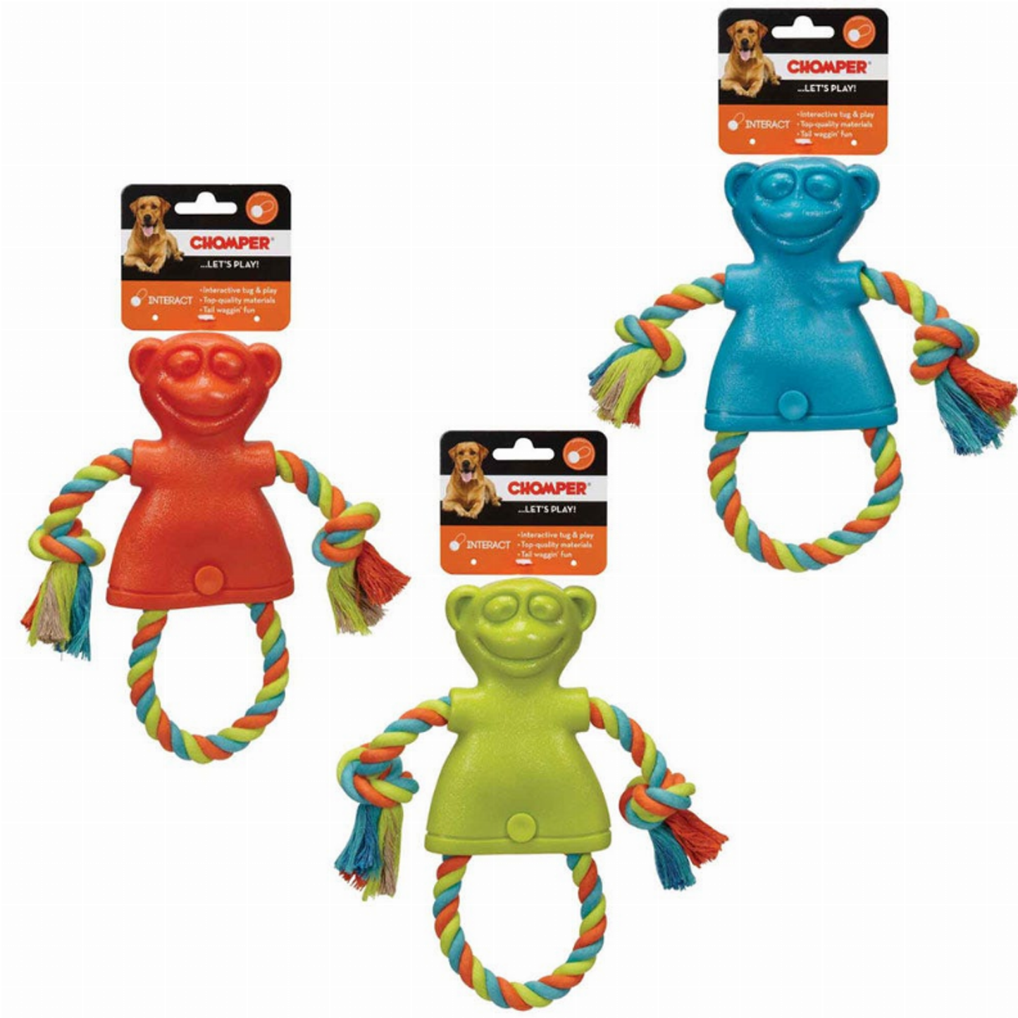 Chomper TPR Monkey with Rope Dog Toy