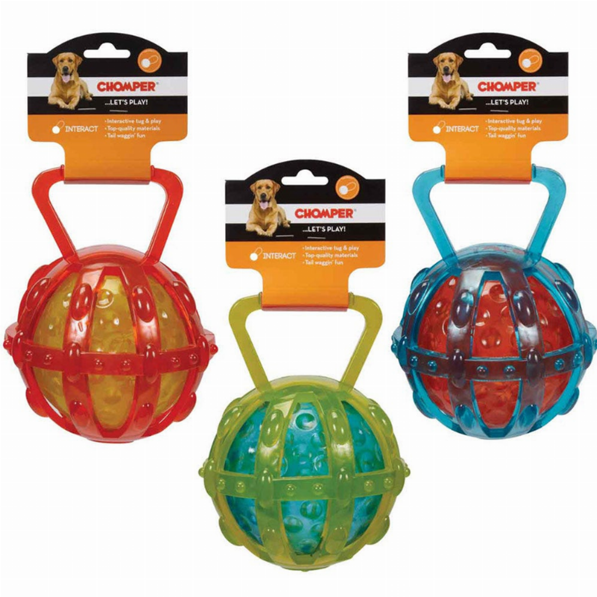Chomper TPR Cage Dog Toy with Transparent Ball