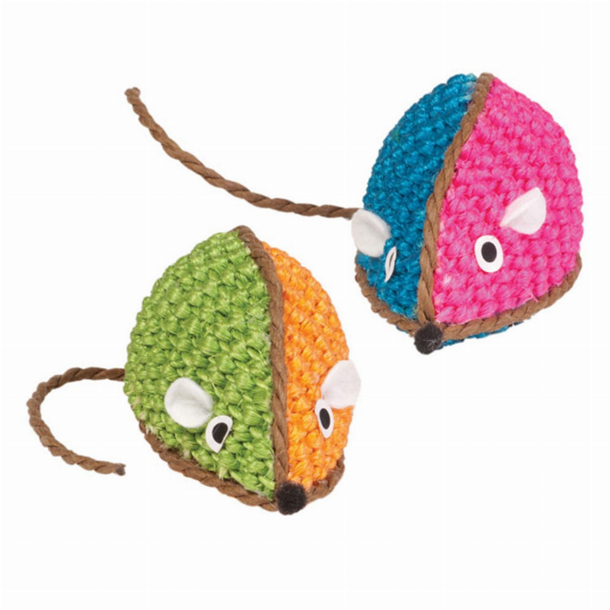 Kylie's Brights Two-Toned Raffia Mouse Cat Toy