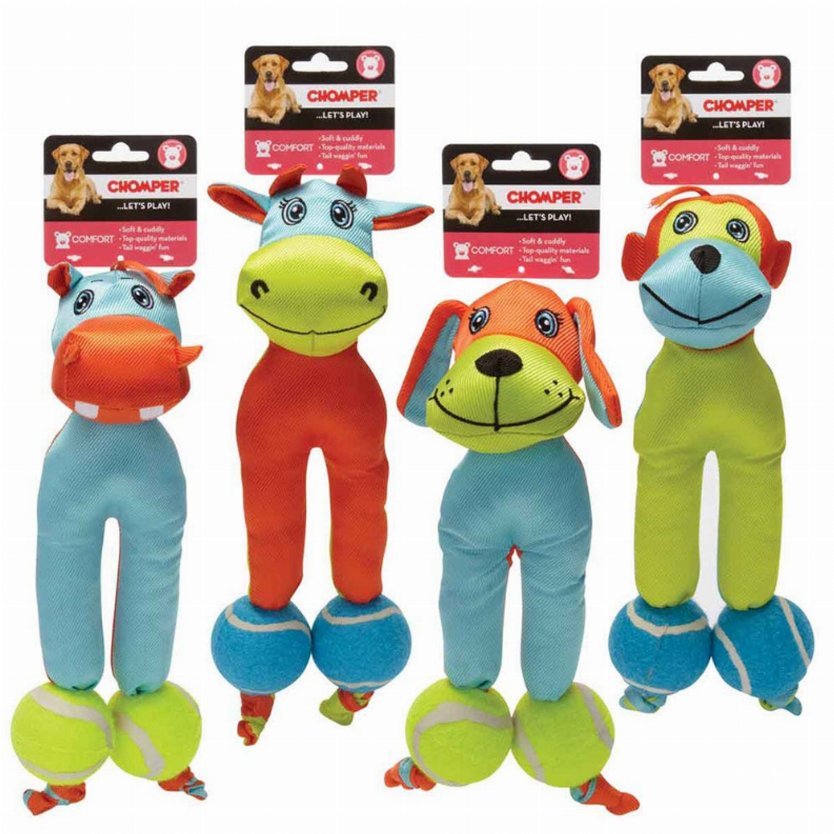 Chomper Tennis Tots Monkey Dog Toy (Assorted)