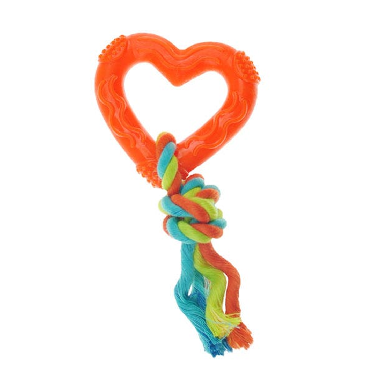 Chomper Rope with TPR Heart Dog Toy