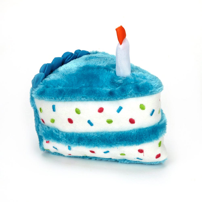 Zippy Paws Birthday Cake Burrow Dog Toy - Blue