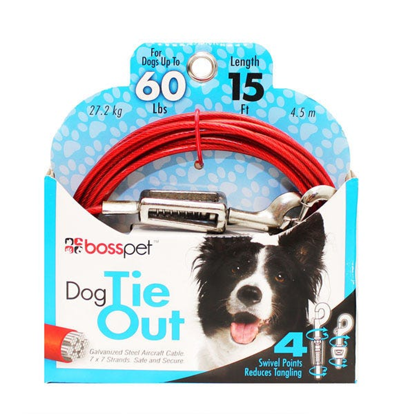 Boss Pet Tie-Out with Spring