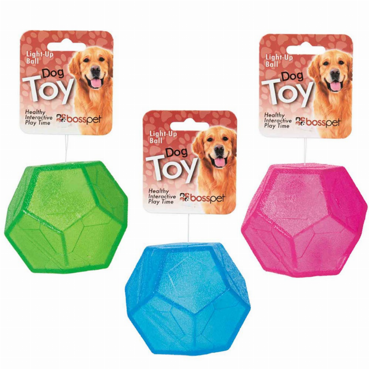 Boss Pet Polyhedral TPR Ball with Flasher Dog Toy
