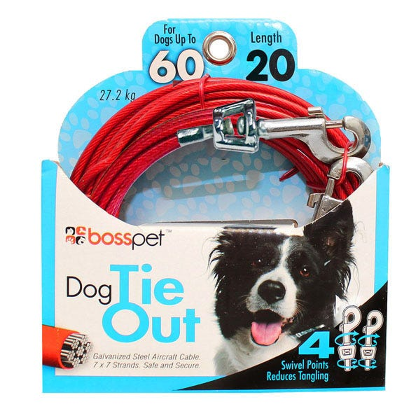 Boss Pet Tie-Out with Swivel Snap