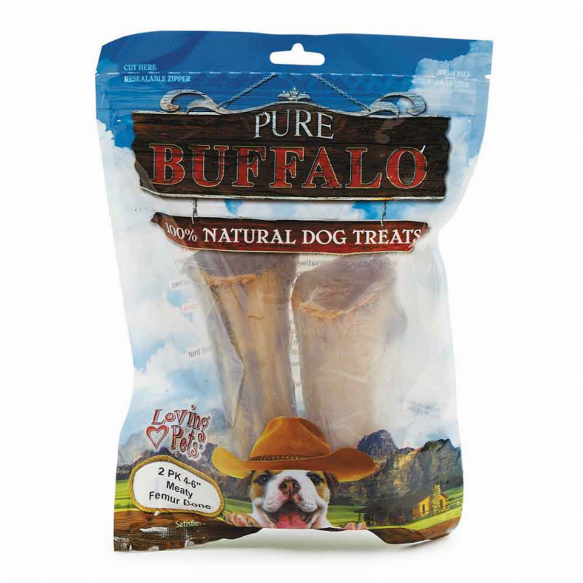 Loving Pets Meaty Femur Bone Dog Treat 4-6 in 2 Pack