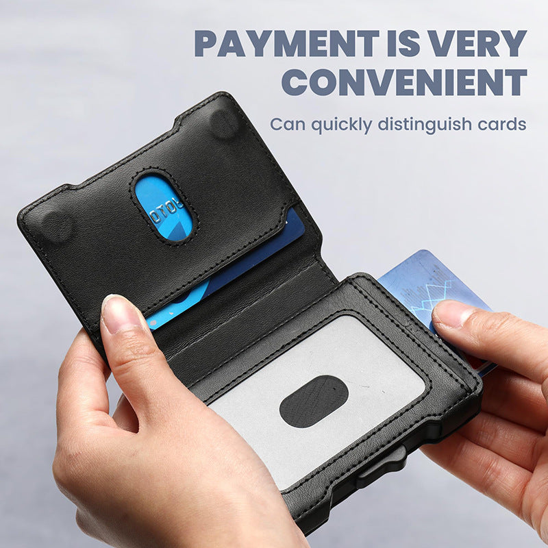 Leather anti-theft cardholder wallet