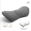 Ergonomic Memory Foam Lumbar Pillow for Back - Medium Soft Knit Fabric Cover, Removable, Ideal for Car Seat, Office Chair