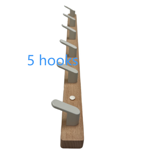 Beech Wood Adhesive Wall Mounted Coat Hooks