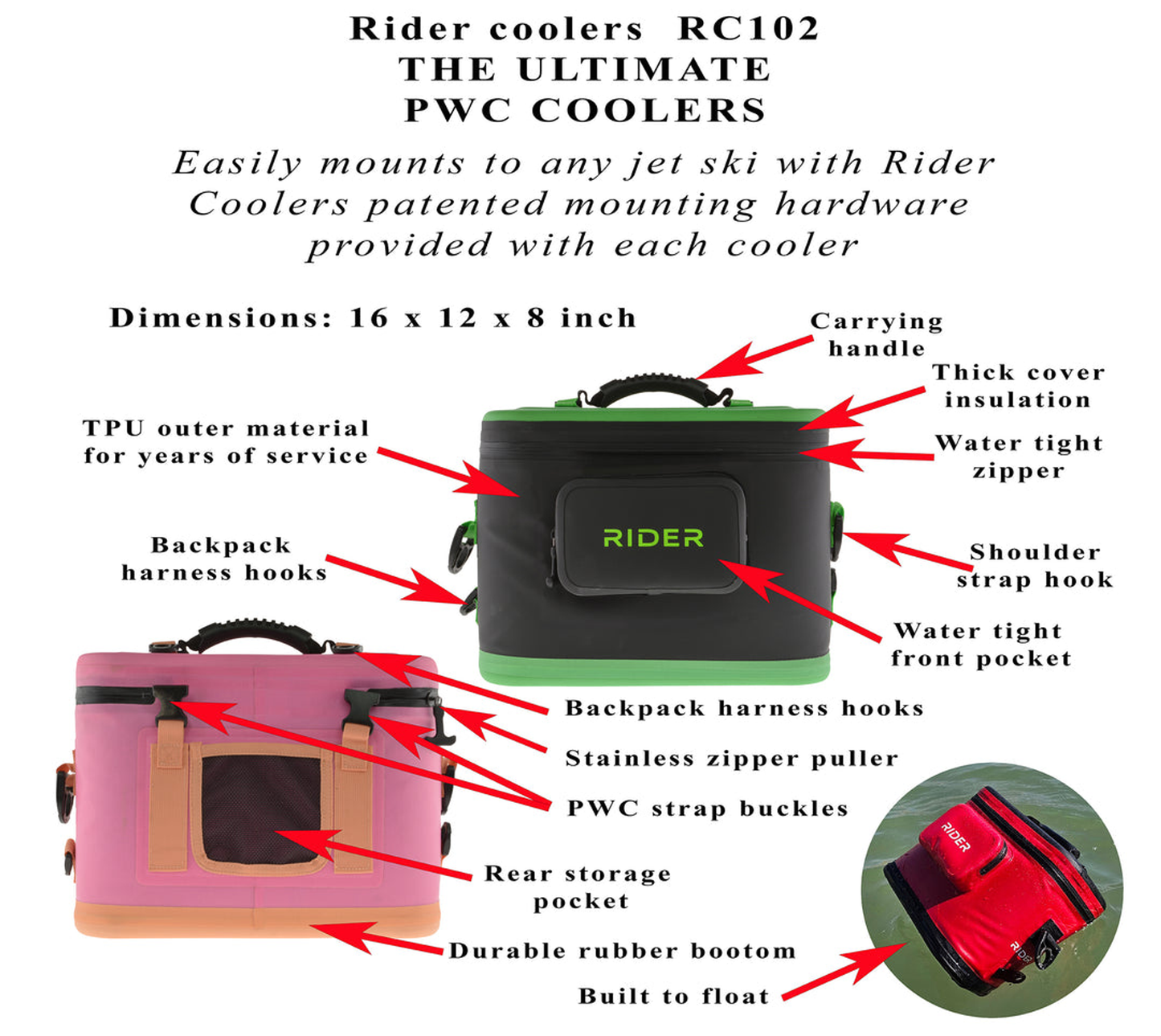VP Racing Fuels Single Jet Ski Cooler by Rider Coolers