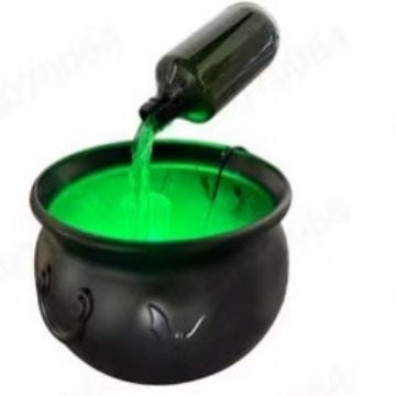 Halloween Witch Bucket Plastic Indoor Decorations Flame Bat Design