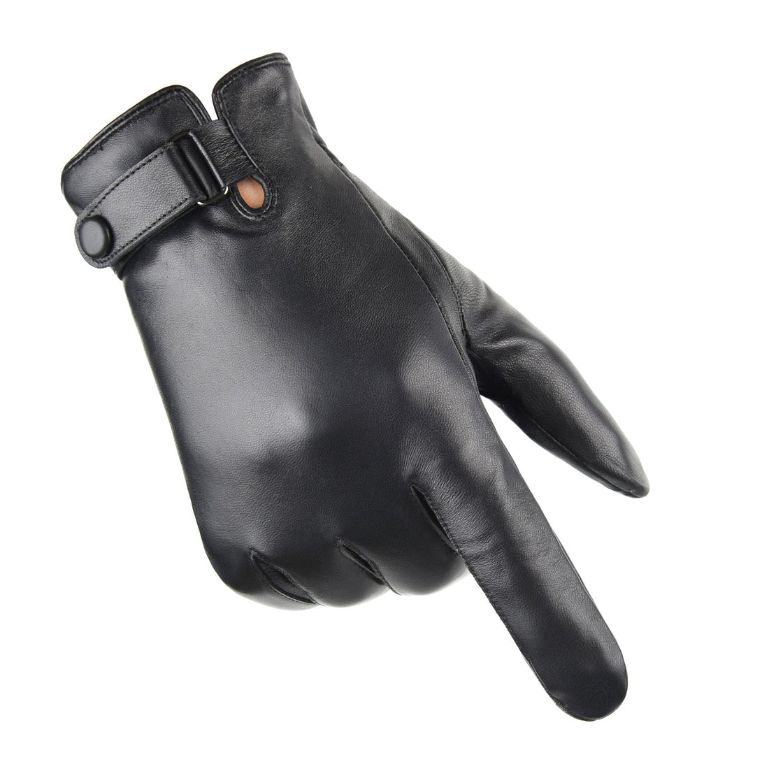 Sheepskin gloves men's fleece-lined touch screen warm autumn and winter non-slip waterproof riding outdoor high-end leather gloves