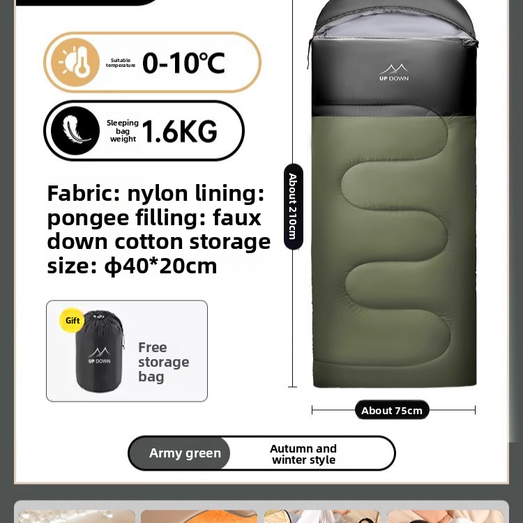 Thickened Cold-proof Sleeping Bag for Outdoor Camping