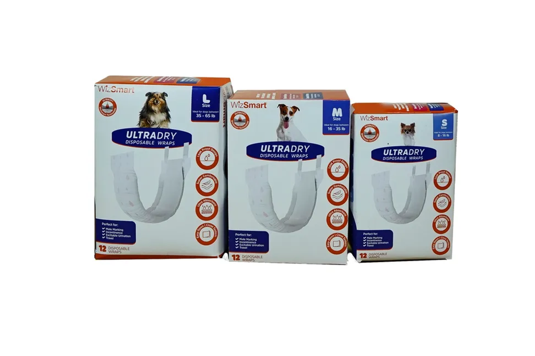 WizSmart UltraDry Disposable Male Dog Wraps
