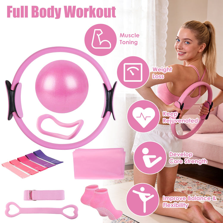 Pilates ring in pink for home workouts
