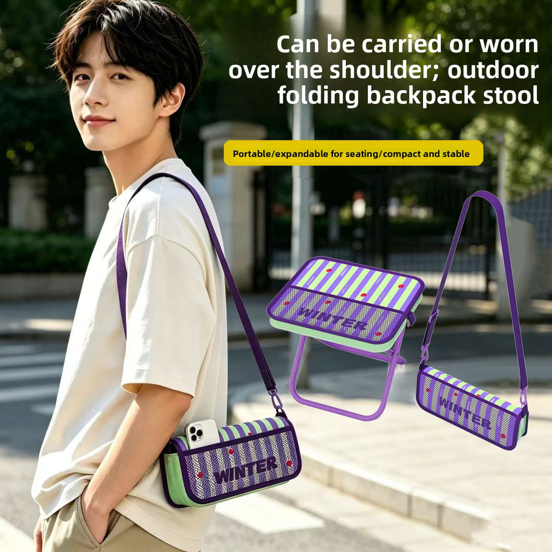 Portable Pencil Case Foldable Stool