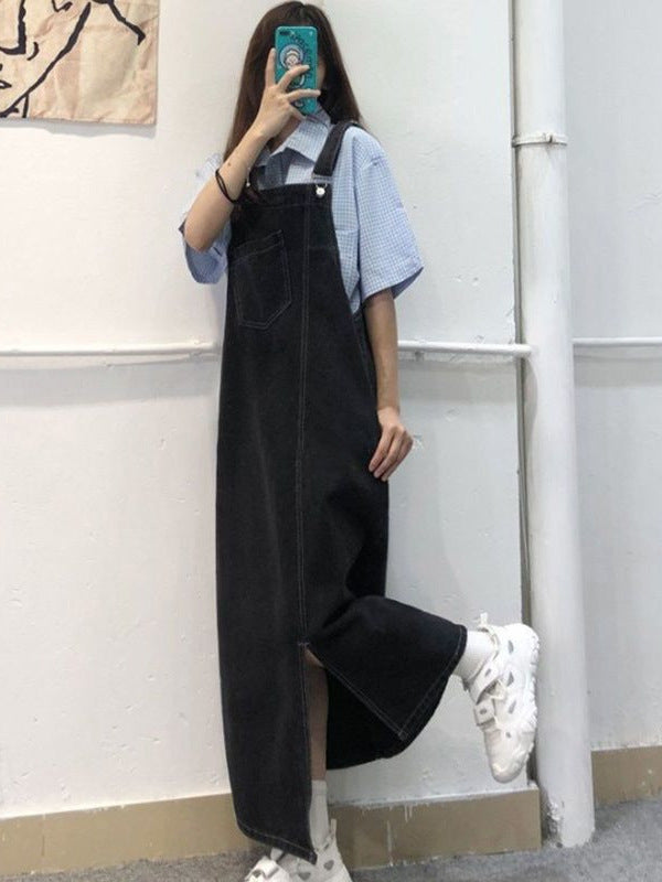 Irregular Split Denim Skirt
