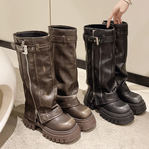 Fleece Lined Retro Riding Boots Formal Shoes product image 2