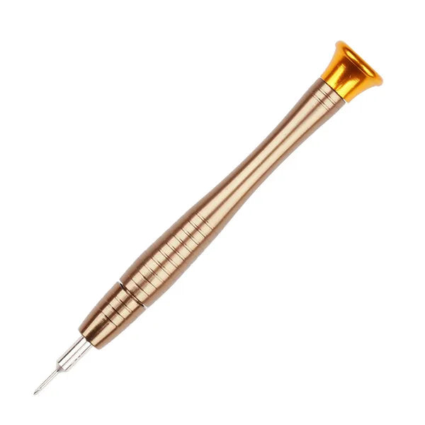 Gold-tone aluminum precision screwdriver handle
