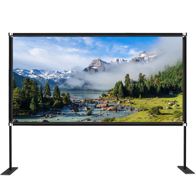 150-Inch Portable Projector Screen Stand package contents. 150 inch portable projector screen