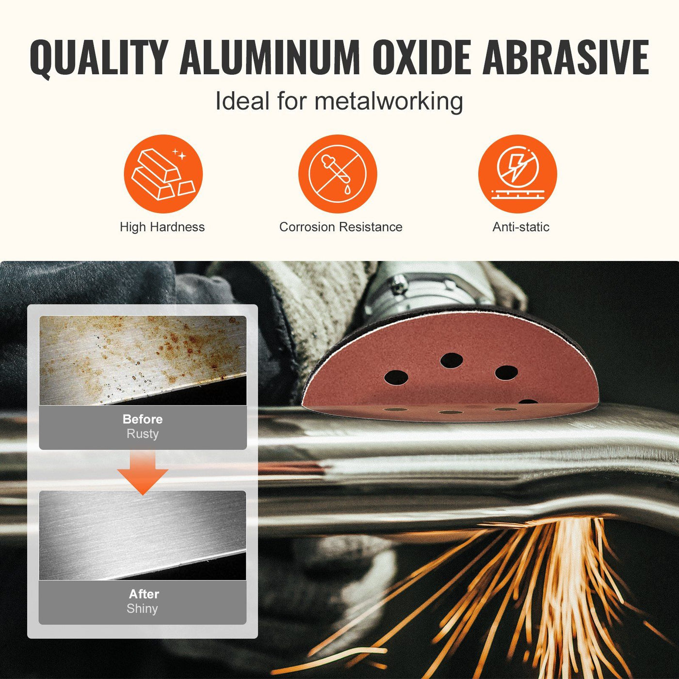 150-piece 5-inch sanding discs set with 60 to 600 grit