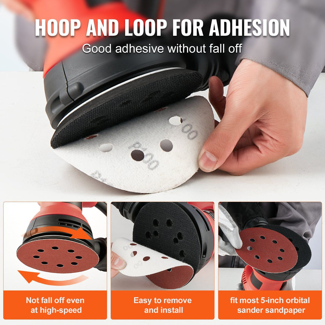 150-piece 5-inch sanding discs set with 60 to 600 grit