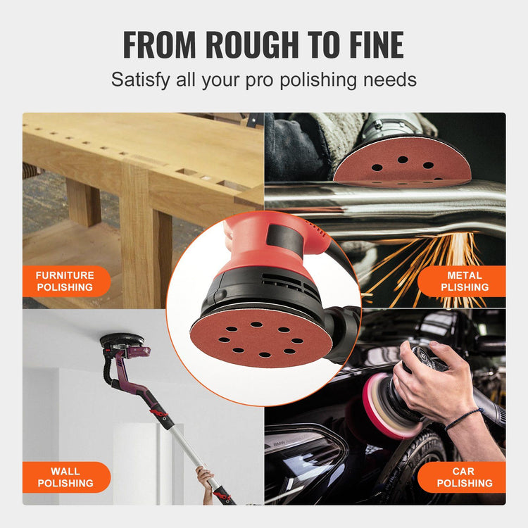 150-piece 5-inch sanding discs set with 60 to 600 grit