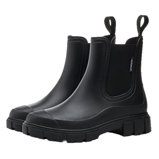Women Waterproof Mid-Calf PVC Rain Boots with Non-Slip Sole