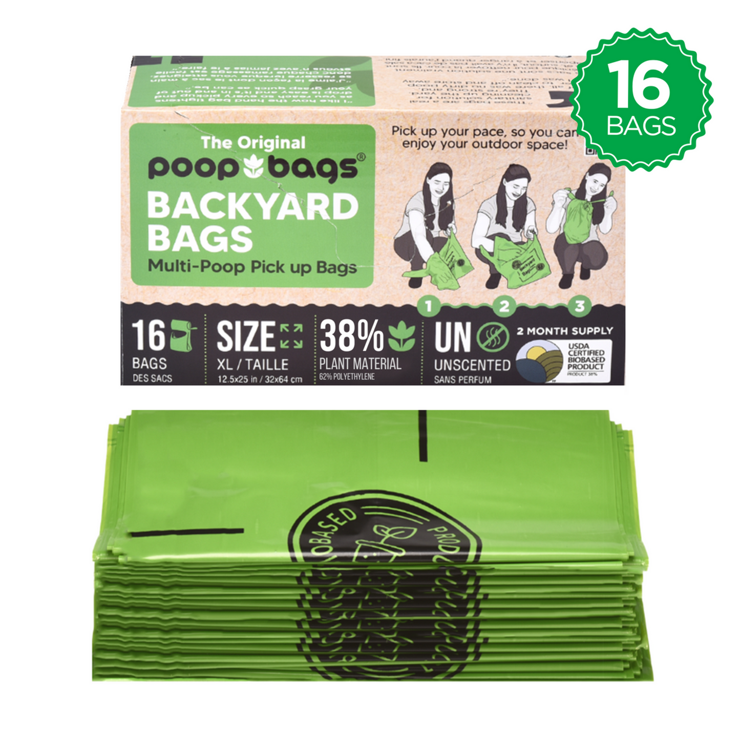 The Original Poop Bags Biobased Backyard Bags