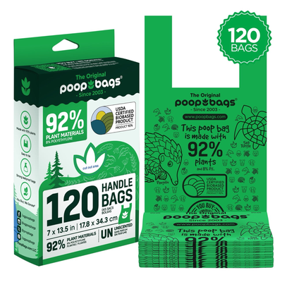 The Original Poop Bags Compostable Handle Tie Bags
