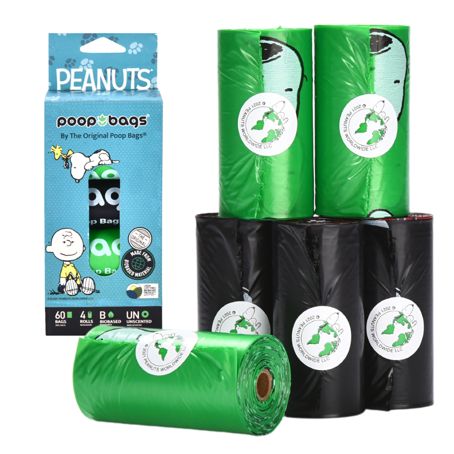 The Original Poop Bags Peanuts Leash Rolls (60 Count)