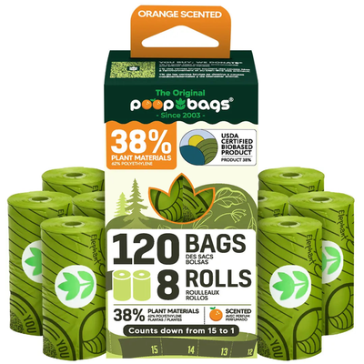 The Original Poop Bags Orange-Scented Countdown Rolls