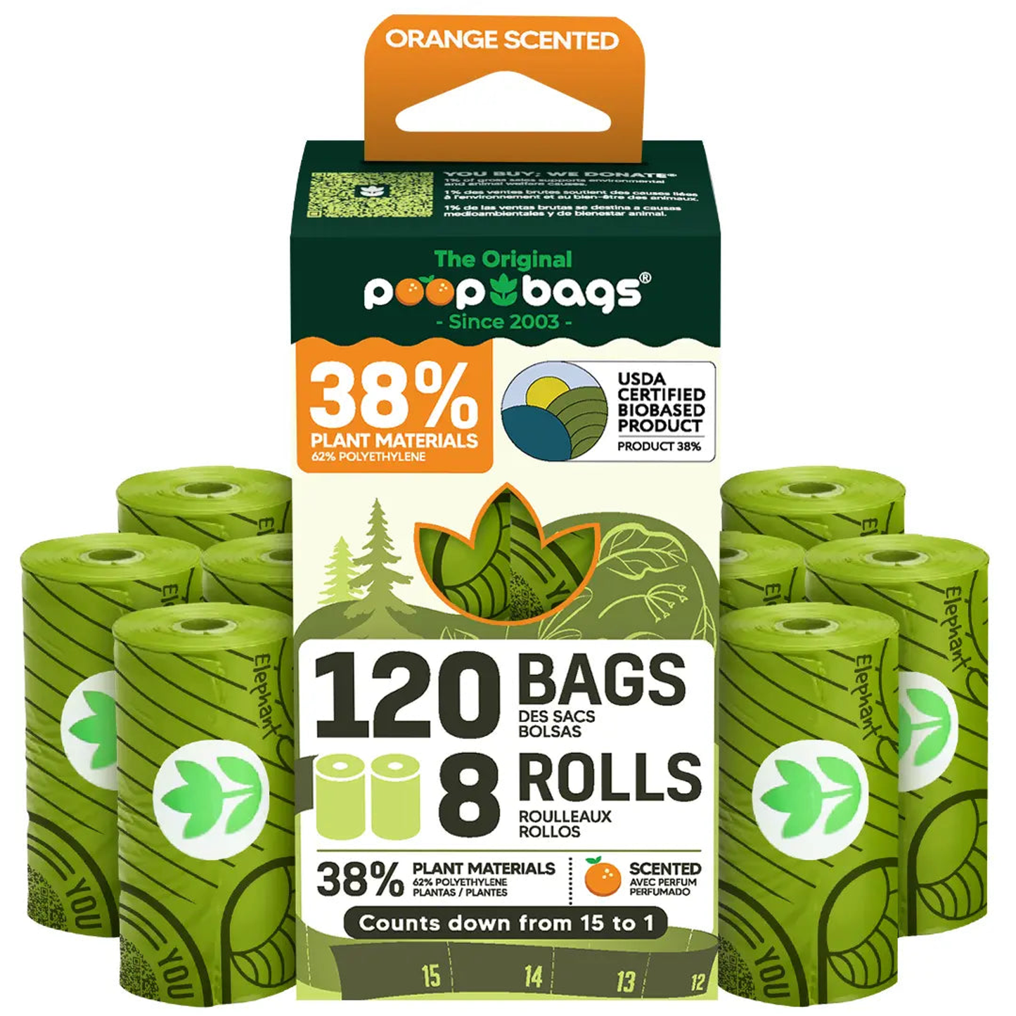The Original Poop Bags Orange-Scented Countdown Rolls