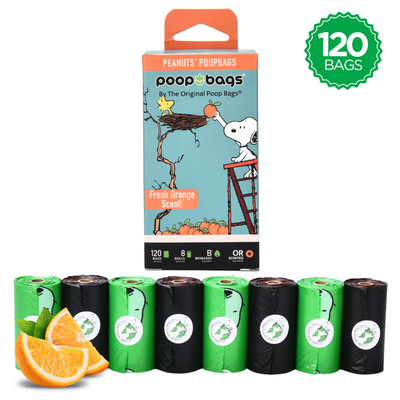The Original Poop Bags Peanuts Orange-Scented Leash Rolls