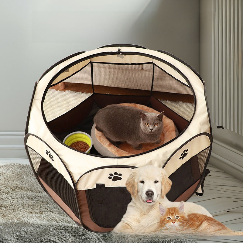 Foldable octagonal Oxford fabric pet playpen tent for indoor use, photo 8