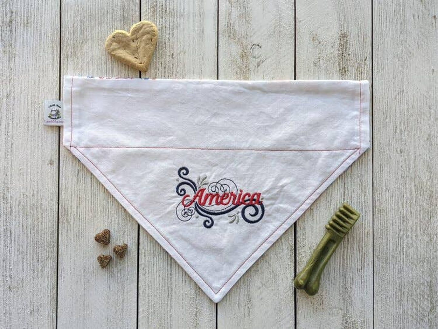 LambMa Embroidered Traditional Tie-Around Dog Bandana