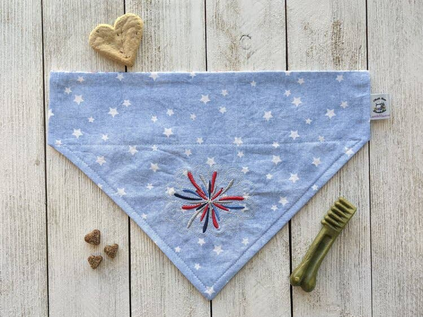 LambMa Embroidered Traditional Tie-Around Dog Bandana