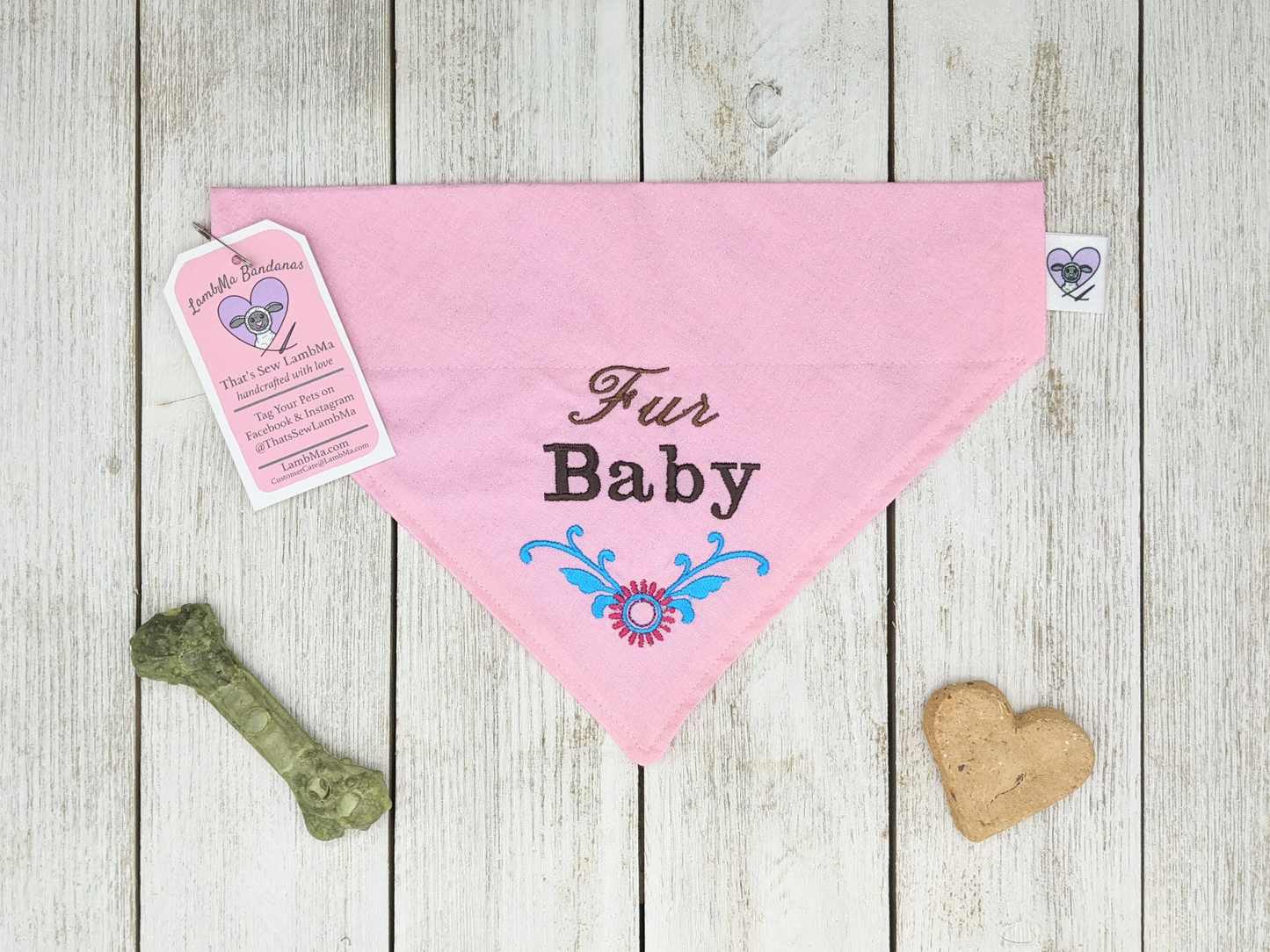 LambMa Embroidered Traditional Tie-Around Dog Bandana