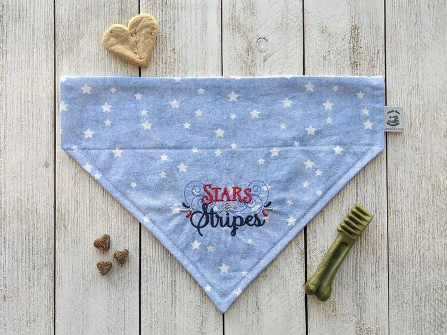LambMa Embroidered Traditional Tie-Around Dog Bandana