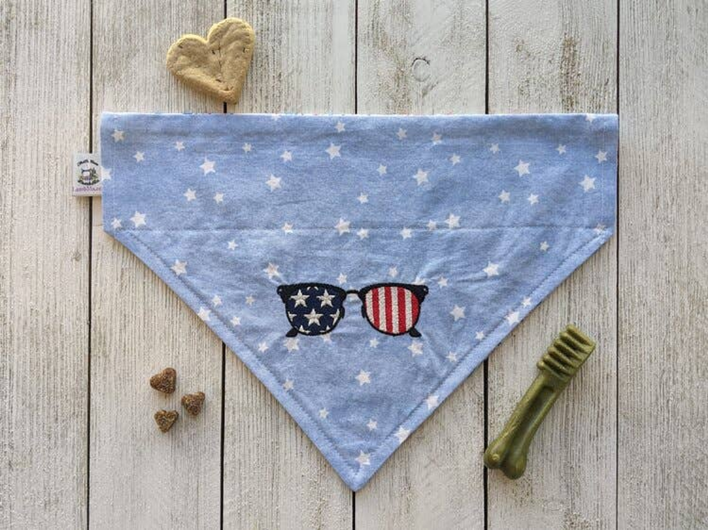 LambMa Embroidered Traditional Tie-Around Dog Bandana