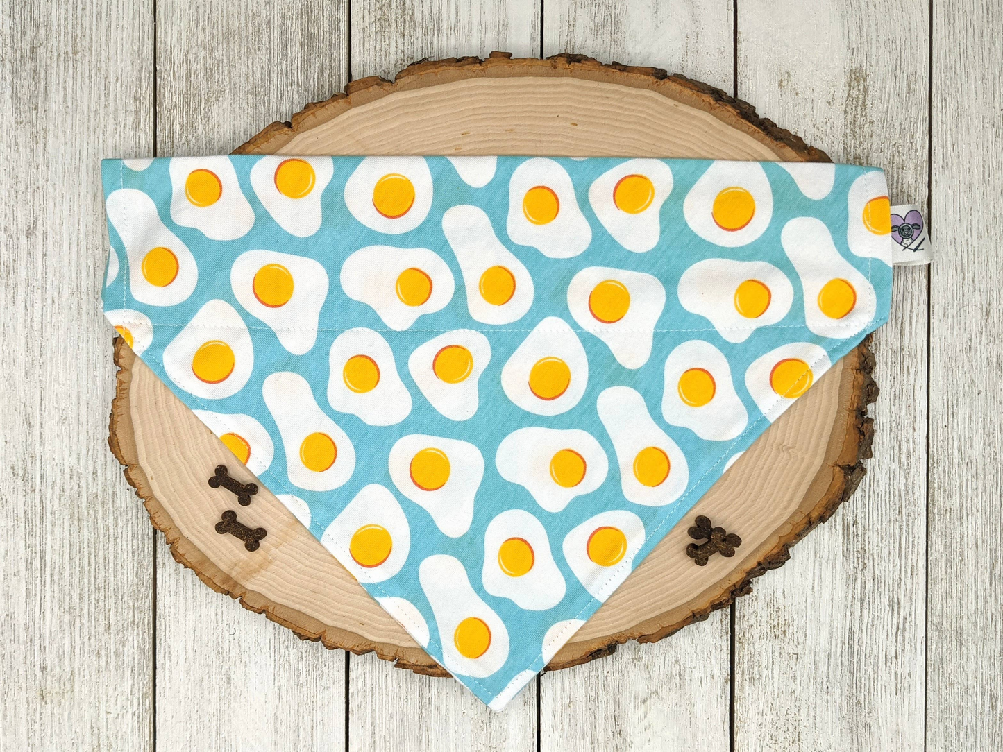 LambMa Sunny Side Up Eggs No-Tie Dog Collar Bandana