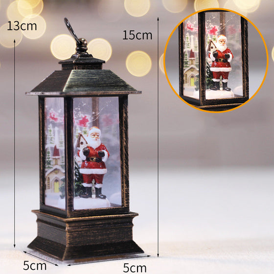 Santa Christmas LED oil lamp lantern with 5 x 5 x 13 cm dimensions