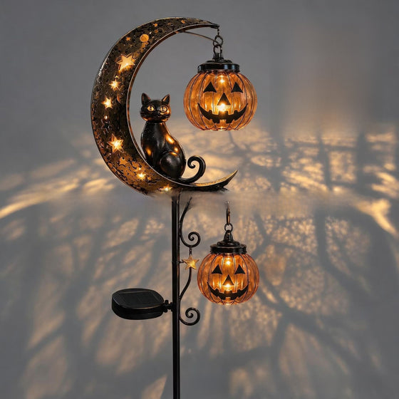 Halloween Black Cat Pumpkin Ground Lamp Decor product image 3