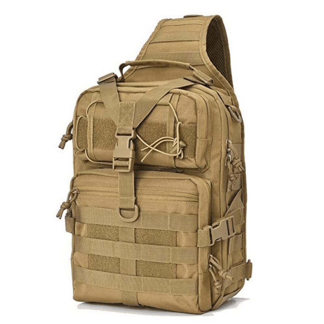 15L MOLLE sling bag with attached EDC pouches