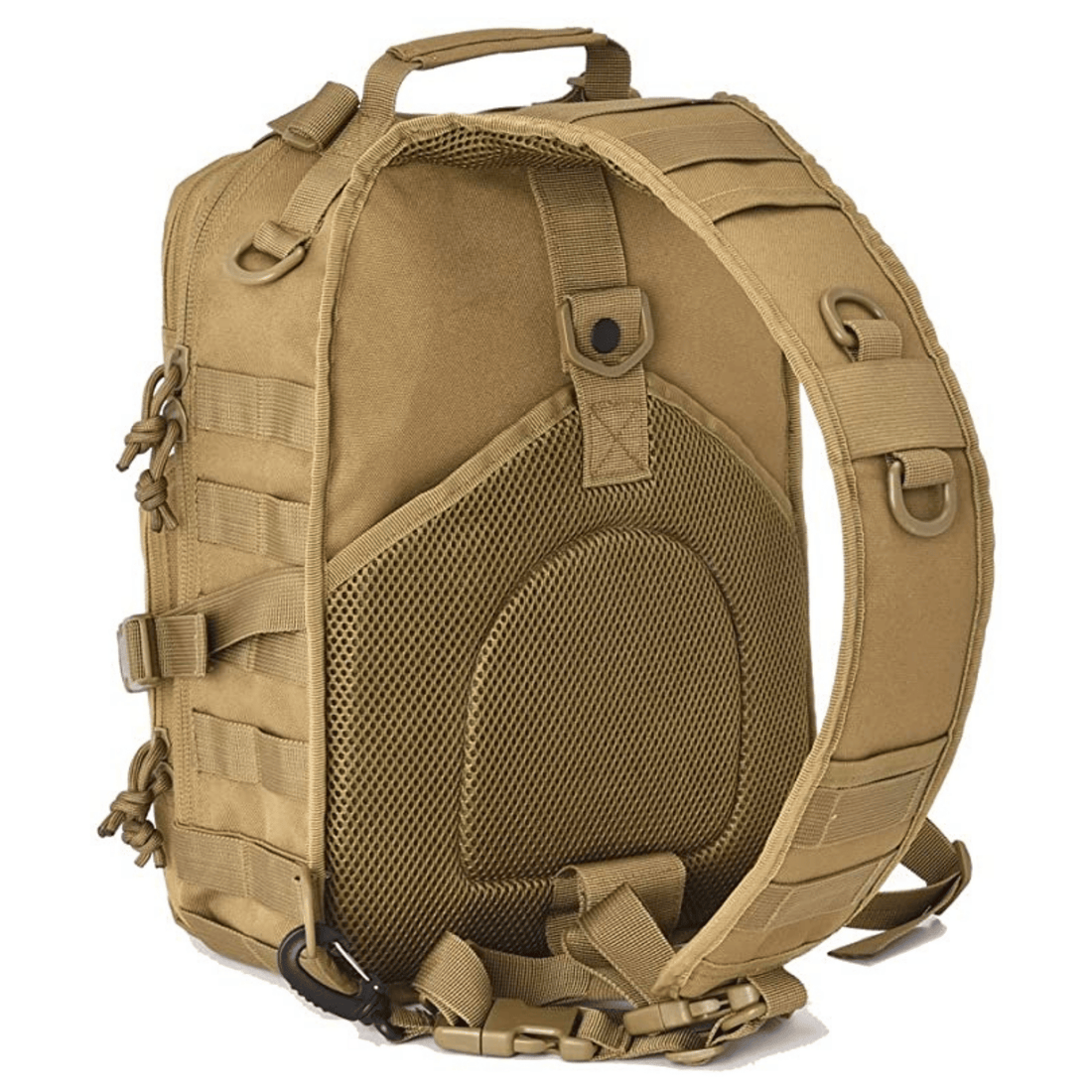 15L MOLLE tactical sling bag zipper close-up