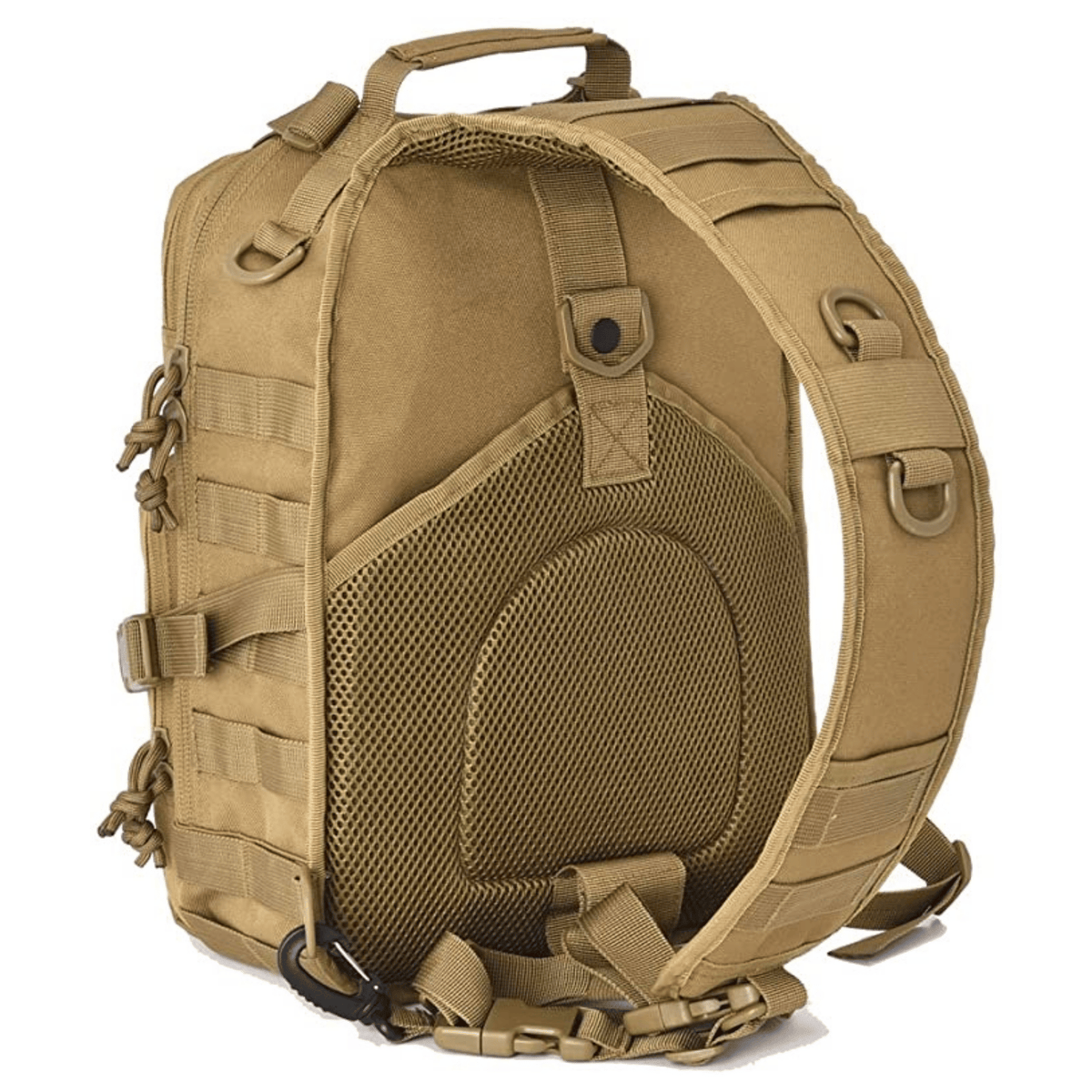 15L MOLLE tactical sling bag zipper close-up