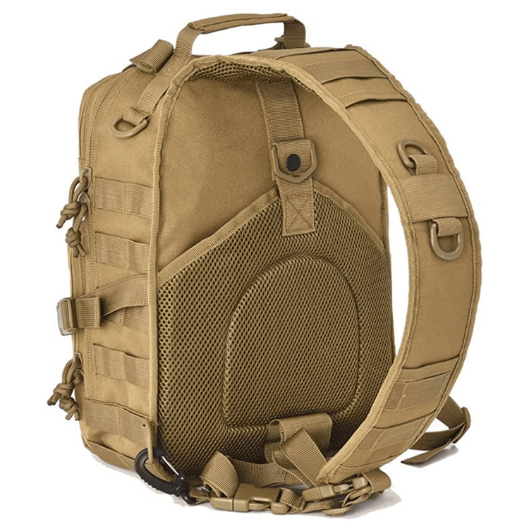15L MOLLE tactical sling bag zipper close-up
